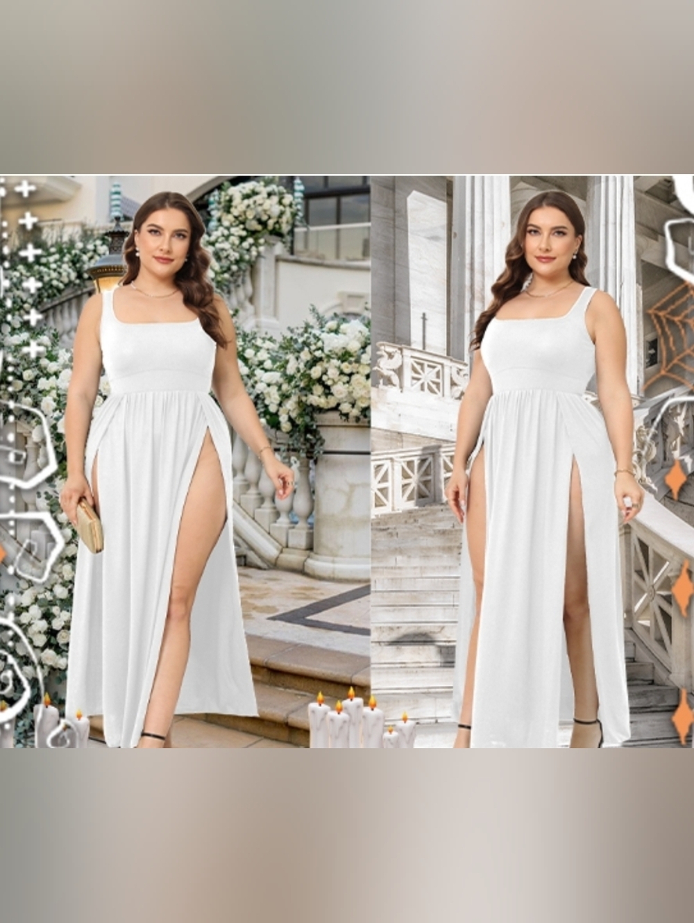 Nwt XL Women's Square Neck Double High Maxi Dress